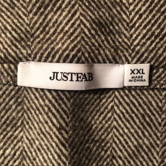 JustFab Brown Herringbone Wool Blend Plus Size Skirt XXL NWT - Picture 6 of 9